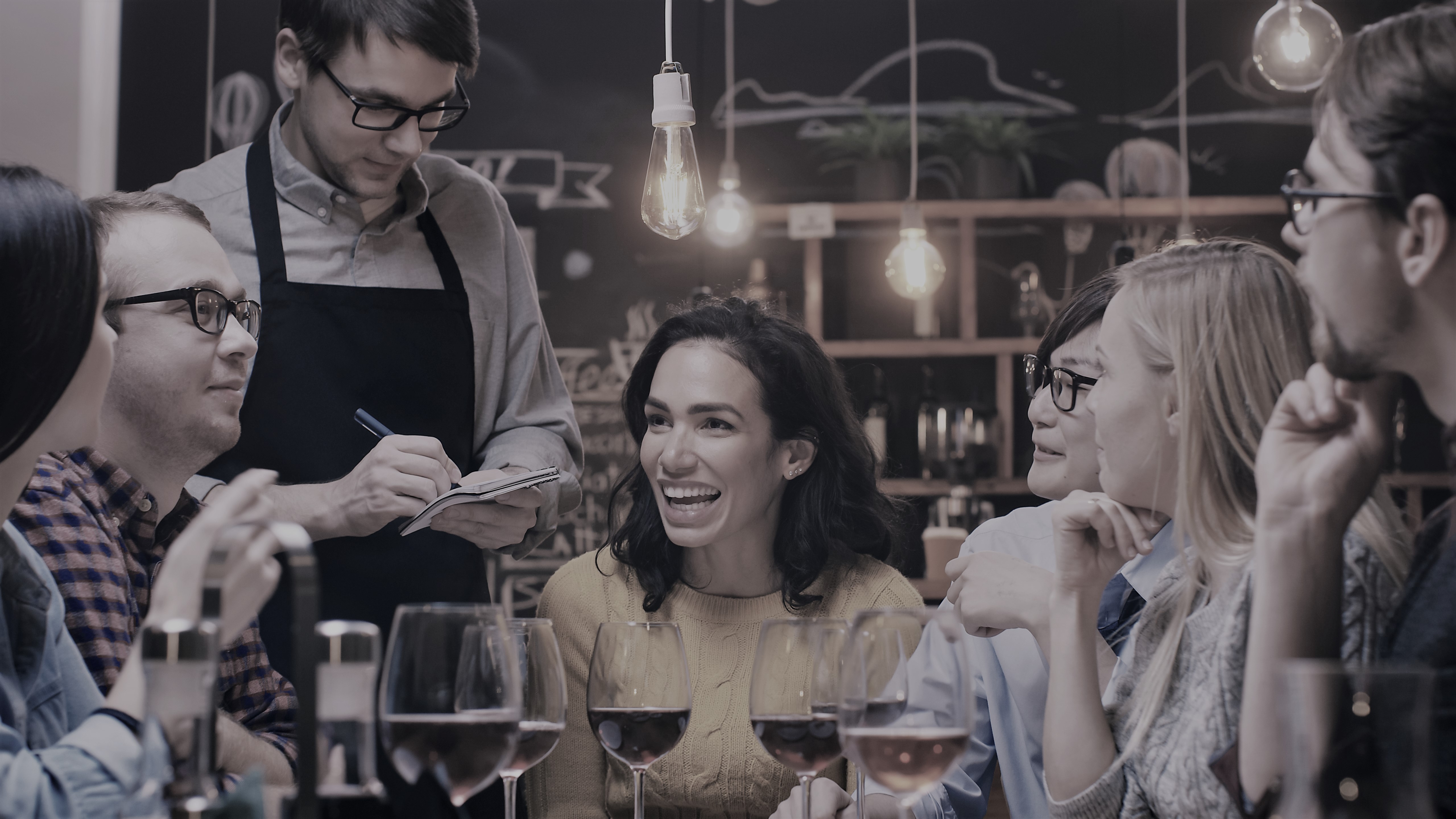 Server taking food orders