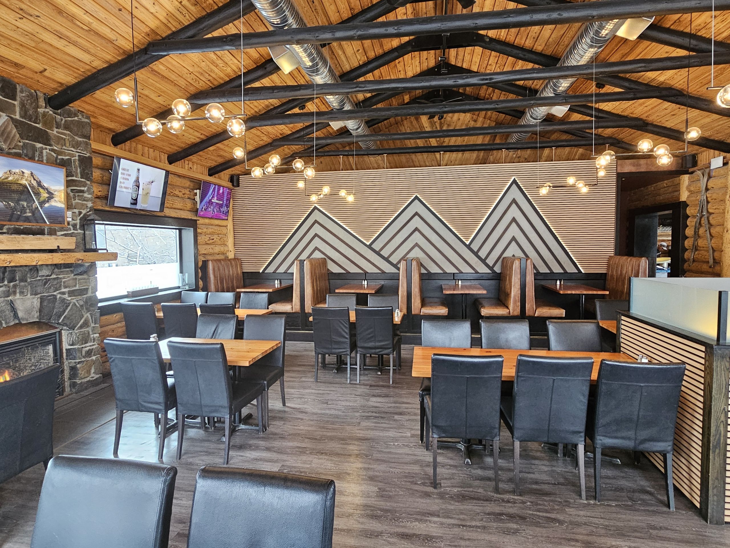 Wood restaurant dining room